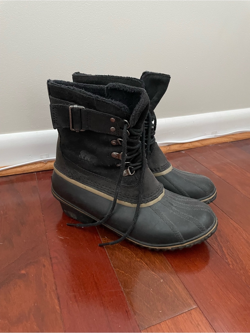 Sorel Duck Boots with Shearling Collar